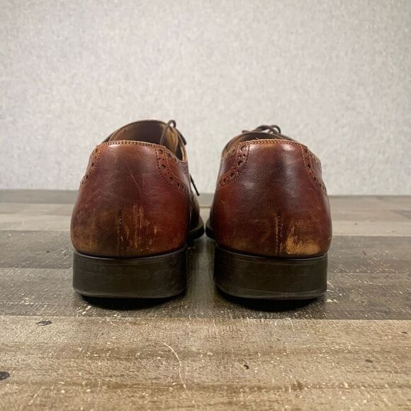 Magnanni Men’s Size 10.5 Tormo Wingtip Dress Shoes Brown Leather Embossed main image 9